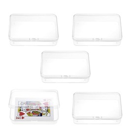 ANYUANKW Pack of 5 Playing Cards Box Storage Box Empty Card Box Transparent Plastic Playing Card Box for Bank Cards Business Cards Trading Cards