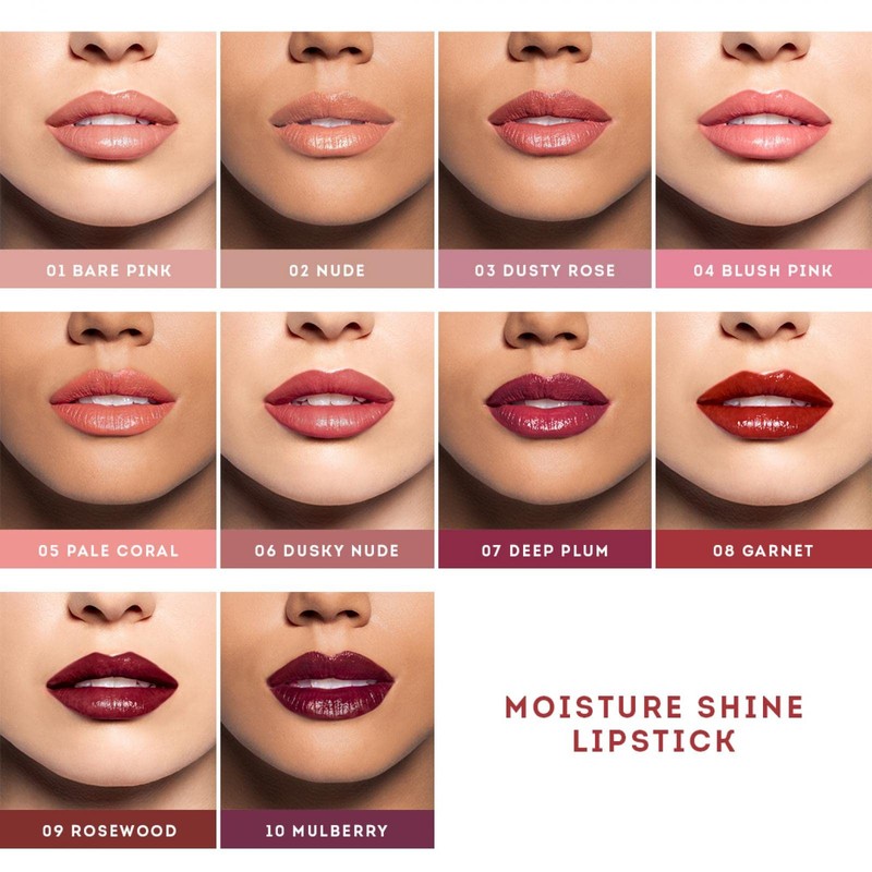 Nude by Nature Moisture Shine Lipstick, 08 Garnet
