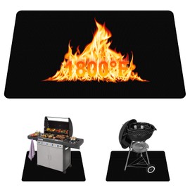 ALEENFOON Grillunterlage Bodenschutzmatte Den Außenbereich Feuerfeste Unterlage Doppelseitige Hitzeschutzmatte ölbeständige, wasserdichte Pads für Grill, Boden, Rasen, Camping (100 x 150 cm)