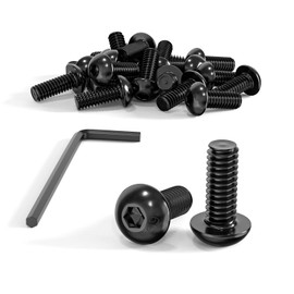 ORTAVA Pack of 50 round head screws, black M4 x 10, round head screws with hexagon socket ISO 7380, fully threaded, with Allen key