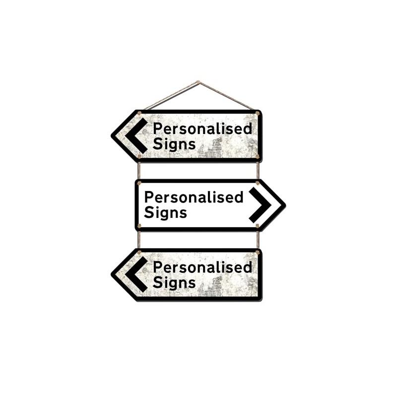 Personalied Stackable Metal UK Direction Arrow Signs | Custom Printed