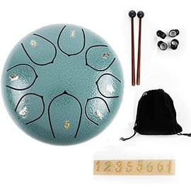 CozyKit Steel Tongue Drum 6inch 8 Notes Tongue Drum for Kids Preschool Activities Drum Instrument Steel Tongue Drum