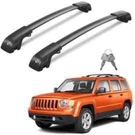 Wonderdriver Lockable Roof Rack Cross Bars 220lbs Compatible with Jeep Patriot 2007-2017,Heavy Duty Aluminum Roof Rails Crossbars Cargo Canoe Black Rooftop Cargo.