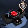 Preserved Dark Pink Real Rose with Heart I Love You