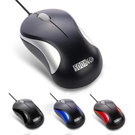 Computer Mini USB Wired Optical Mouse Portable for Laptop, Notebook, Macbook - Silver