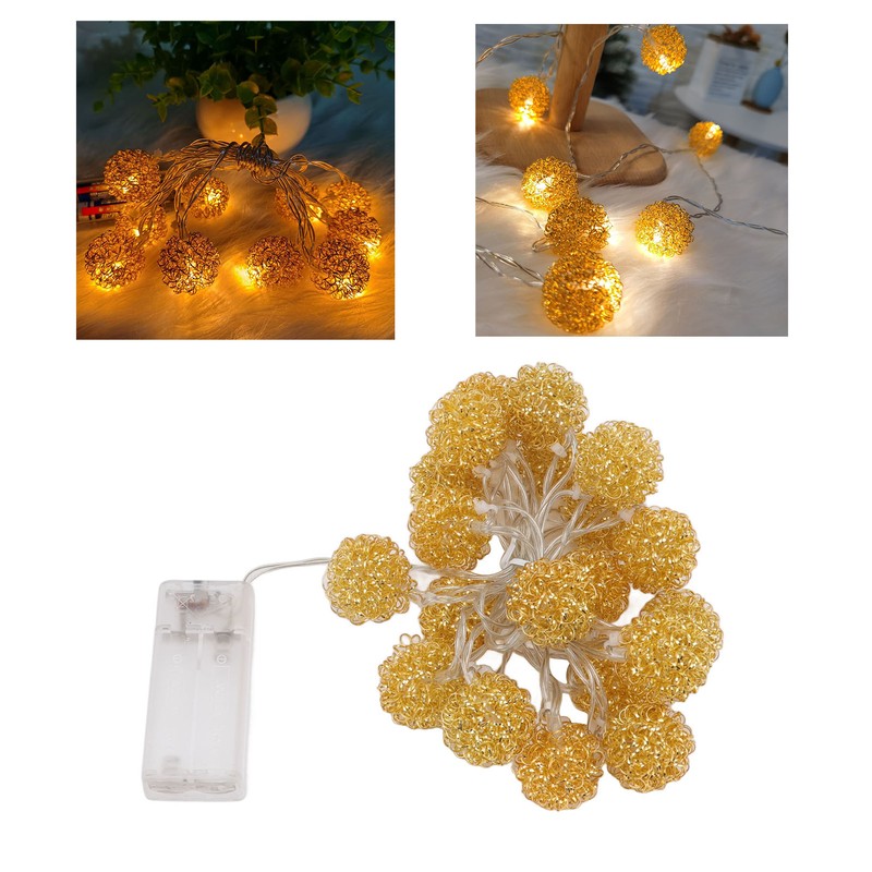 LED Light String Innovative Iron Wire Round Ball String Lights