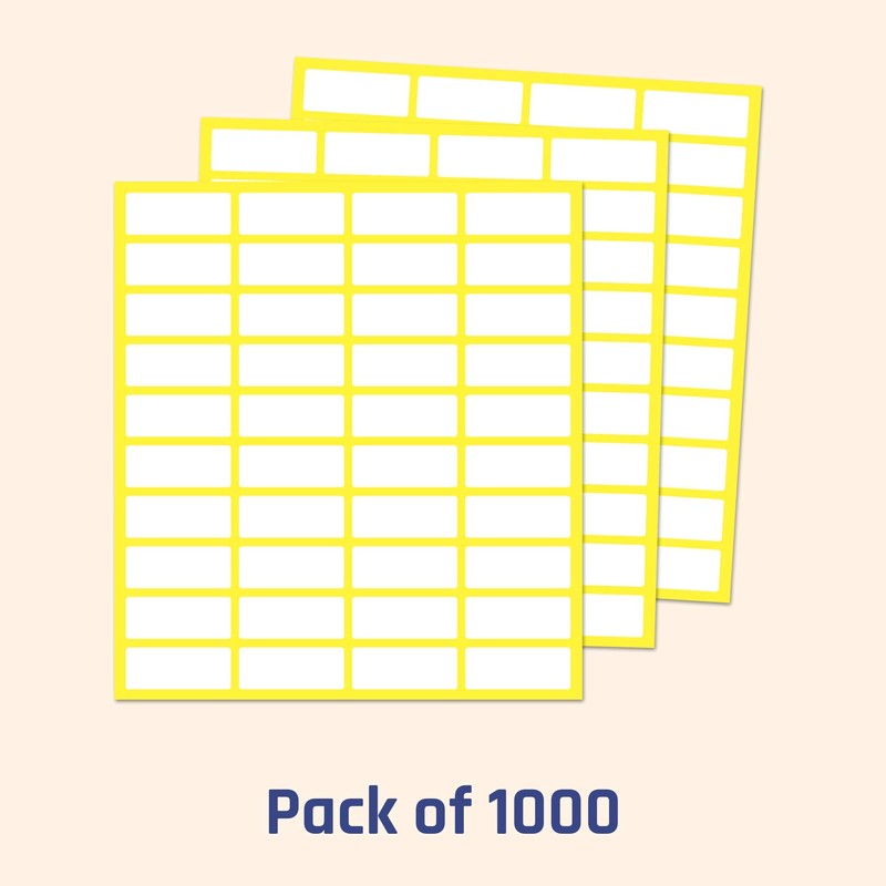 1000 Pieces, 20 x 8 mm - Small Sticky Labels