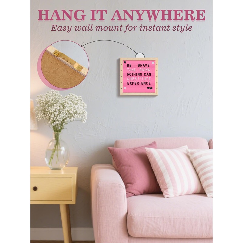 Changeable Felt Letter Board with LED Lights - 10×10" Message