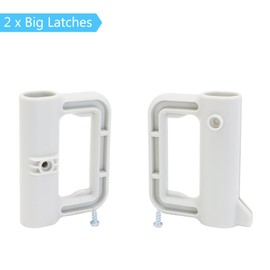 KISKIZ Extra Long Baby Gate Replacement Parts Kit Retractable Baby Gates Extra Wide Dog Gate Full Set Accessories Extra Wide Baby Gate Hardware Parts with Brackets, Latches, Hooks, Screws, Light Gray