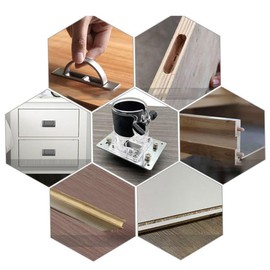 Namolit 2 in 1 Invisible Fastener Slotting Bracket Woodworking Router Base 65mm Trimming Machine Base Slotting Guide Locator with Milling Cutter for Cabinet Wardrobe Furniture Shoe Rack Type 3