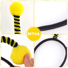 VJUYSW Bienen Haarreif Erwachsene,Fühler Haarreif Kinder,Bienenkostüm Accessoires,Biene Haarreif Damen,Haarreifen Biene,Faschingskostüme Zubehör Mädchen,Karneval Bee Costume Kopfschmuck,Kostümzubehör