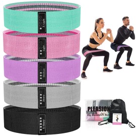 Bandas de resistencia de tela para entrenar, bandas de 5 niveles para mujeres y hombres, bandas de entrenamiento de tela para ejercicios de...        