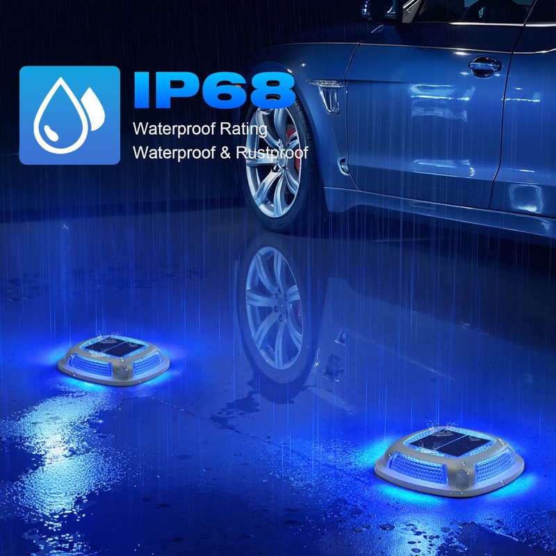 VOLISUN Solar Driveway Lights 8 Pack Waterproof Dock & Deck