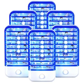 6 Pack Upgraded Bug Zapper Indoor Plug in Powerful UV Fly Zapper Indoor & Mosquito Zapper Indoor Home - Safe, Odorless Flying Insect Trap for Bedroom, Baby Room, Kitchen & Office