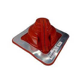 #1 (1/4" to 2-1/2") DEKTITE Square Base Combo Pipe Flashing Boot: RED High Temp Silicone Square Base Flexible Pipe Flashing Dektite (DC201REC)
