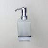 Wall Mounted Soap Dispensor in Frosted Glass with Polished Chrome