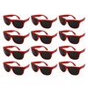 Edge I-Wear 12 Bulk 80s Neon Party Sunglasses for Adult Party Favors with CPSIA certified-Lead(Pb) Content Free (Red/Red, 54)