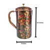 Rastogi Handicrafts Solid Copper Screen Printed Jug and 2 Tumblers