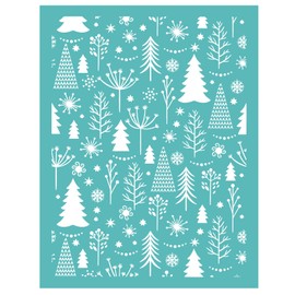 Christmas Theme Sentiments Patterns Silkscreen Stencil,Reusable Self-Adhesive Silk Screen Printing, for Decor/Printing on Wood/Fabric/Wall/Cup/Plate/Glass/Paper, Home Christmas Decorations(8.5x11inch)