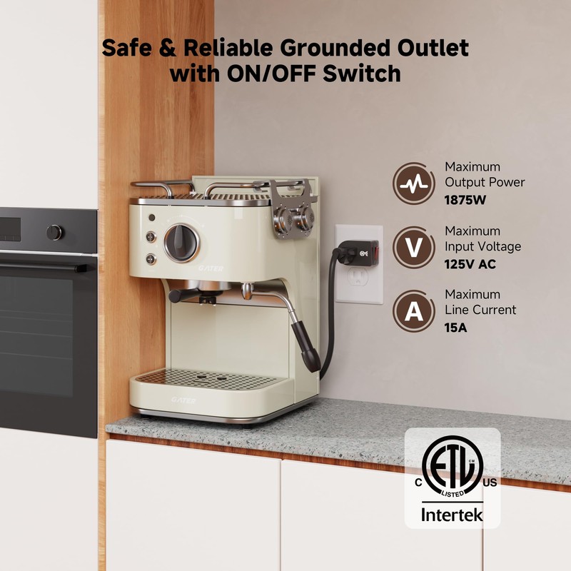 [ETL Listed] Cable Matters 3-Pack Grounded Outlet Switch with On