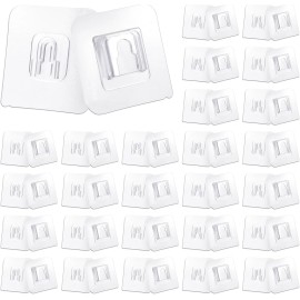 Unbranded 50pcs Double Sided Transparent Wall Adhesive Hooks for Hanging