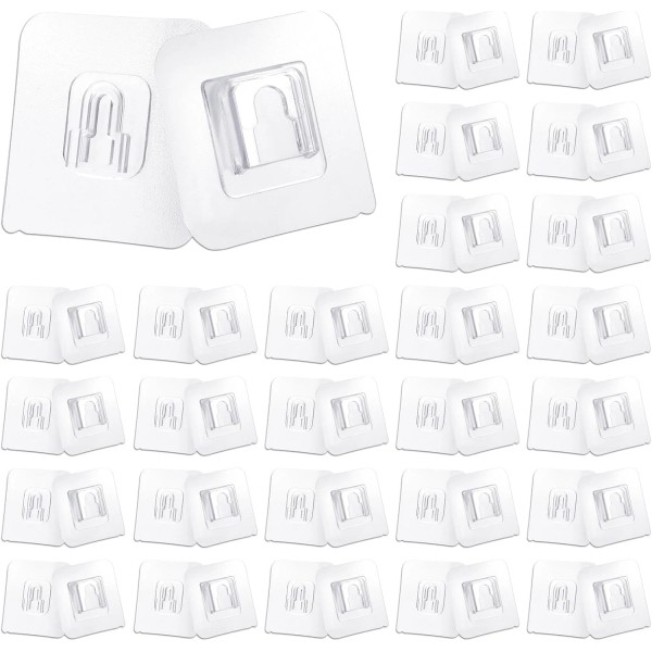 Unbranded 50pcs Double Sided Transparent Wall Adhesive Hooks for Hanging