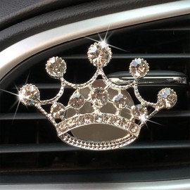 2 Pieces Crystal Crown and Bag Air Vent Clips Rhinestone Car Air Freshener Clip Bling Car Clip Gift Decorations Charm Car Inter Air Vent Decor Accessories for Girls Women