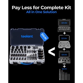 toolant 46pcs Impact Bolt Extractor Kit, Bolt & Nut Remover Socket Tool Kit, Stripped Bolt Extractor for Damaged Screws and Bolts