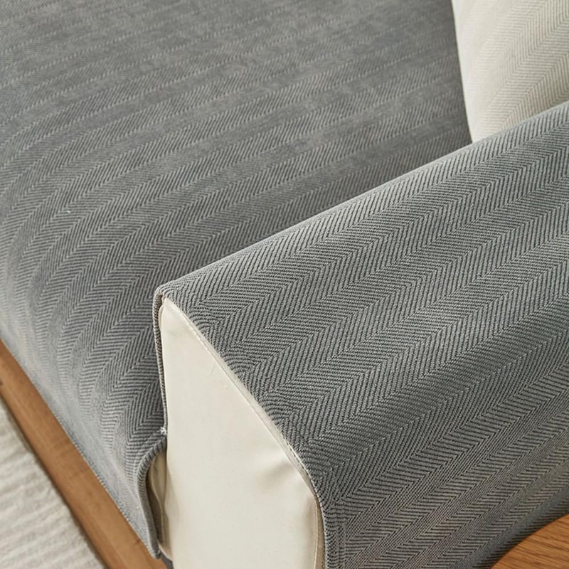 NUODWELL Herringbone Chenille Sofa Cover 1/2/3/4 Seater, Furniture Protector Couch