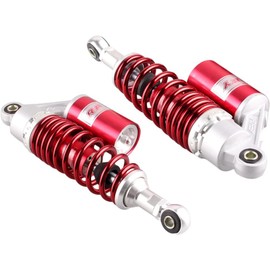 Newsmarts 2pcs 280mm Motorcycle Air Shock Absorbers Rear Nitrogen Suspension Universal Fit for HONDA for Suzuki for Yamaha for Kawasaki for UTV ATV Go Kart Quad Dirt Sport Bikes,Red