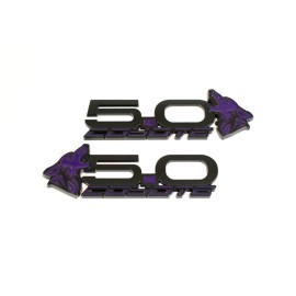 Coyote Badge Shop V4 Howling Coyote Fender Badges - Purple - Ford Mustang GT 5.0 - All Metal