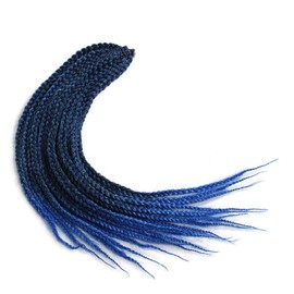 Eunice 24 Inch Long Box Braid Style Crochet Hair 20 Roots/Pack Synthetic Hair Crochet Braid 6 Packs 3S Small Box Braiding (T1B/Blue)