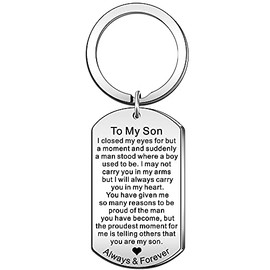 JETTOP Son Gifts Inspirational Son Keyring Encouragement Son Birthday Gifts from Mum Son Christmas