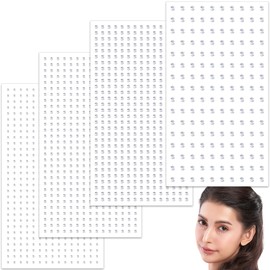 Pndeyo 4 Sheets Face Gems Sticker, Self-Adhesive Glitter Rhinestone Face Jewels, Mini Hair Nose Eyes Nail Makeup Sticker for Festivals Parties- Silver(2mm 2.5mm 3mm 4mm)