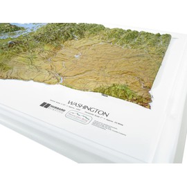 Hubbard Scientific 3D Washington State Map | A True Raised Relief Map - You Can Feel the Terrain | Vacuum-formed Molded | 22″ x 17.5″ | Detailed Topography