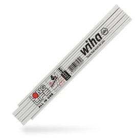 Wiha 33232 Series 410 2007 Long Life All in One Folding Ruler, Metric, 10 Segments, 2 m Length, White