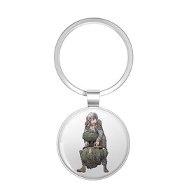 BKR Graphics military anime girl Paratrooper Metal Double Sided Key Chain Keychain