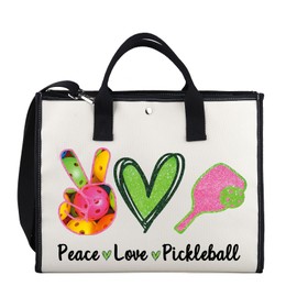 Pickleball Makeup Bag Pickleball Player Gift Pickleball Lover Gifts for Women Peace Love Pickleball Cosmetic Bag (Peace Love Pickleball tote2 ca)