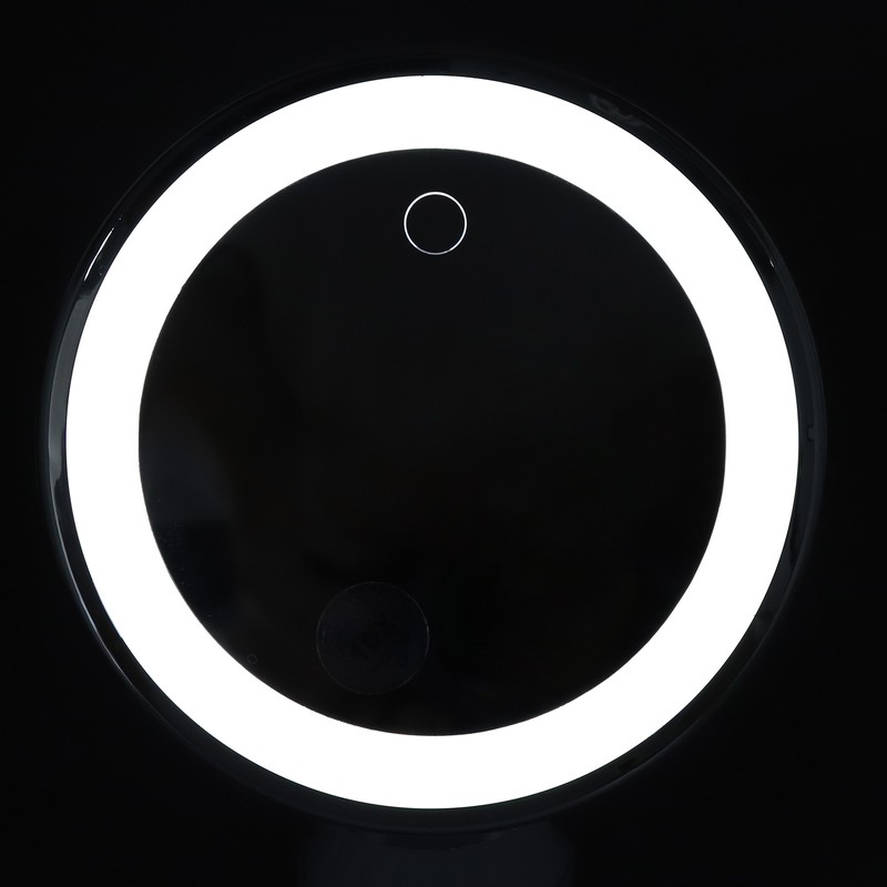 Suction Cup Makeup Mirror 10x with 3 Light Colors Battery