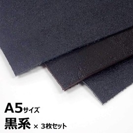 Genuine Leather with Imperfections (Black, A5 Size, Set of 3)