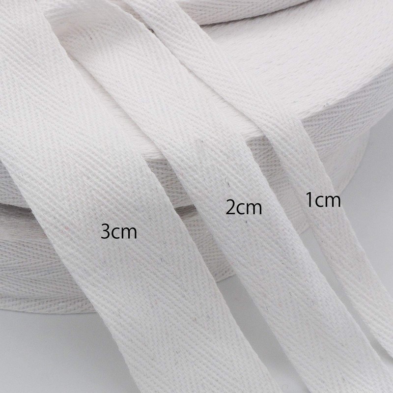 TSUKURIRO Twill Tape, Off-White, Cotton, DIY, Handmade Parts, Handicrafts (Width