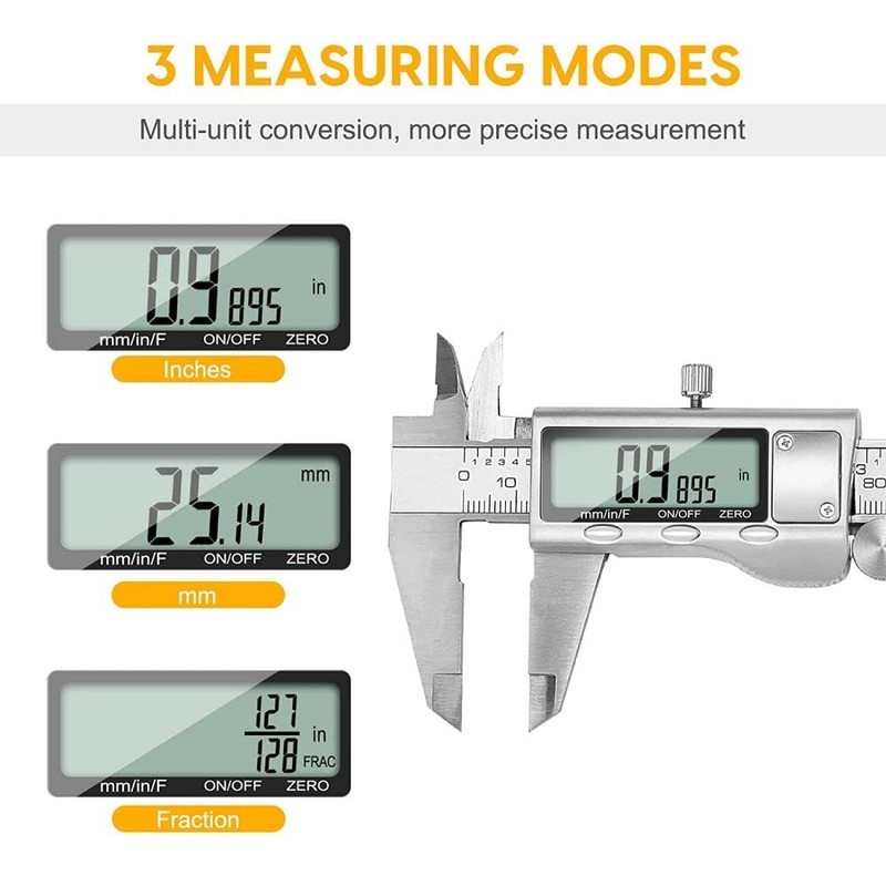 Digital Caliper Vernier Caliper Inch/Metric Conversion 6Inch 150mm Digital Fractional
