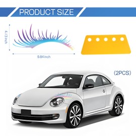 Ongfuwu 2 PCS Car Headlight Eyelashes Stickers, Auto Bumper Window Eyelashes Stickers, Fashion Fake Eyelash Stickers for Car Body, Vehicle Exterior Decoration Accessories for Car SUV Truck (Laser)