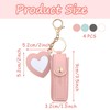 BOHUIZ 4 PCS PU Leather Potable Lipstick Holder Key Chain