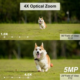 Anpviz (MD 2.0) 5mp Optical Zoom IP POE Camera, 4X Varifocal Outdoor PoE Camera, 2.8~12mm Lens, Human/Vehicle Detection, 164ft EXIR 2.0 Night Vision, Ture WDR, IP67, SD Card Recording (Not PTZ)