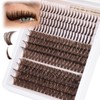 Brown Lash Spikes Eyelash Extensions Russian Lash Clusters D-Curly Lash