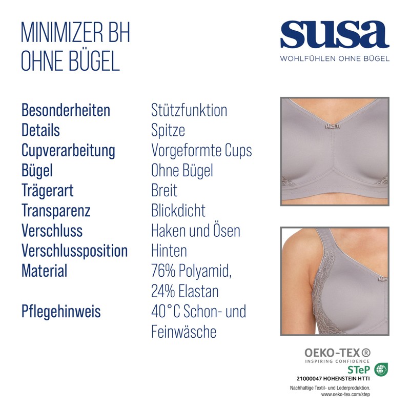 Susa London Women's Minimiser Underwired Bra, Moulded (Susa Minimizer Bh