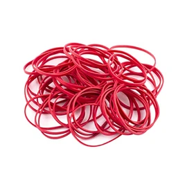 D.RECT - Rubber Bands | 100 g Bag | 50 mm Diameter Wide 3 mm Rubber Ring Bands for Household, Work, Office Reusable Durable Durable Stable Red