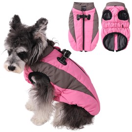 Poseca Dog Jacket Waterproof Dog Coat Cold Weather Reflective Jacket with Harness Warm Coat for Pet Dog Indoor & Outdoor Camping Hiking Cozy Snow Jacket Vest for Small Medium Large Dogs