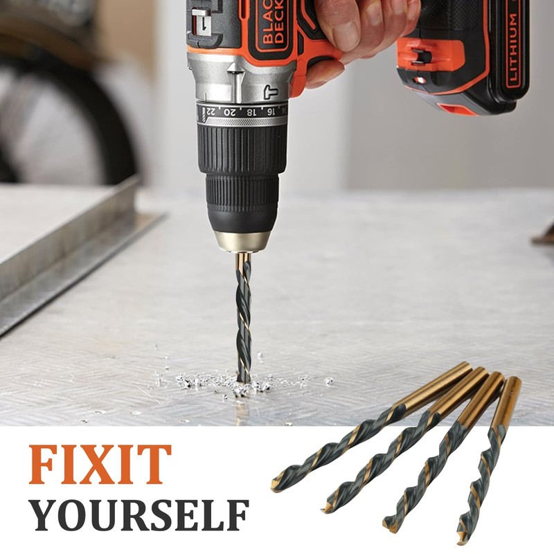 Misuyue 6pcs Metal Drill Bits, 5mm HSS Drill Bit Sets,